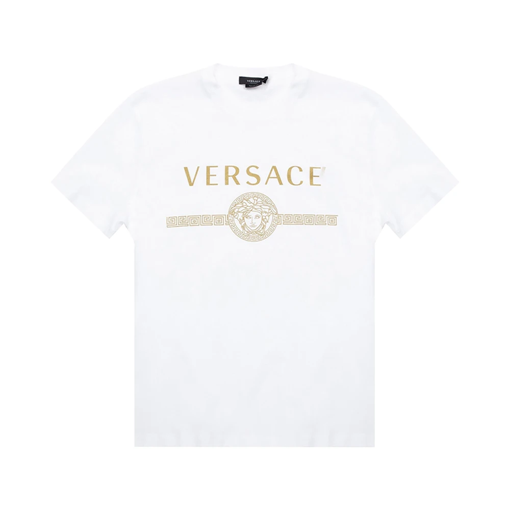 商品Versace|VERSACE 男士白色棉质T恤 A87573-A228806-A2088,价格¥1530,第1张图片