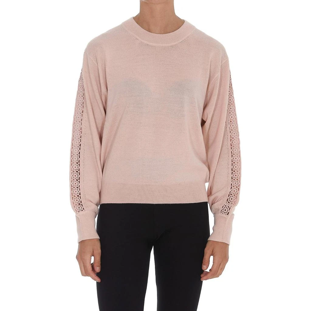 商品See by Chloé|See By Chloe Macrame-Trimmed Wool Sweater,价格¥1543,第2张图片详细描述