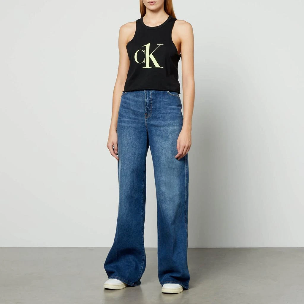 商品Calvin Klein|Calvin Klein Cropped Logo-Print Cotton-Jersey Tank,价格¥157,第3张图片详细描述