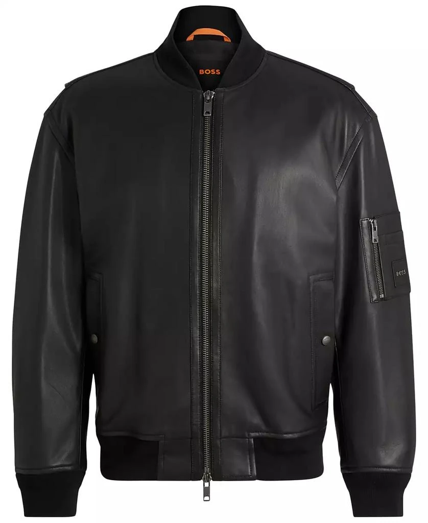 商品Hugo Boss|Men's Relaxed-Fit Leather Jacket,价格¥3213,第2张图片详细描述