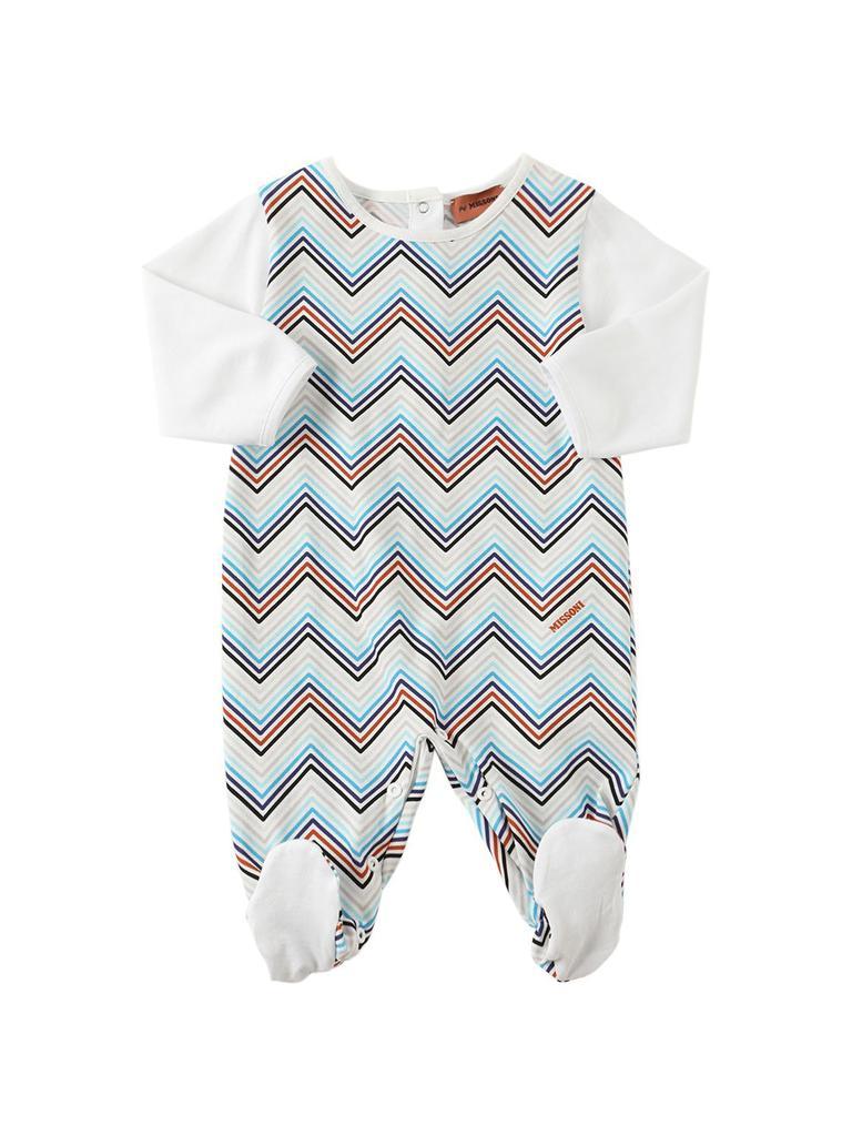 商品Missoni|Printed Organic Cotton Romper, Hat & Bib,价格¥2229,第1张图片
