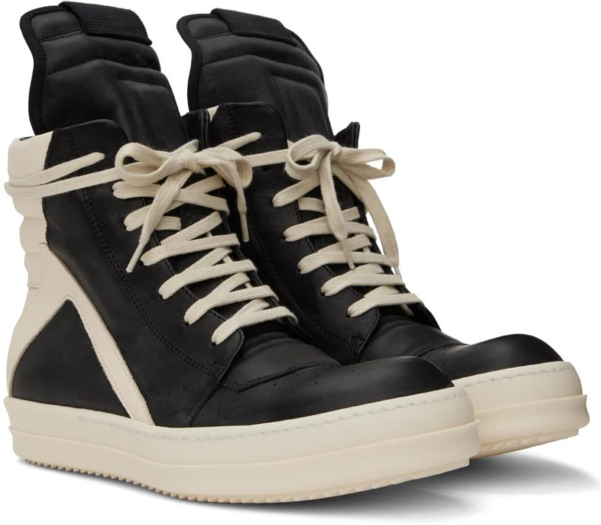 商品Rick Owens|Black & Off-White Geobasket Sneakers,价格¥9079,第4张图片详细描述