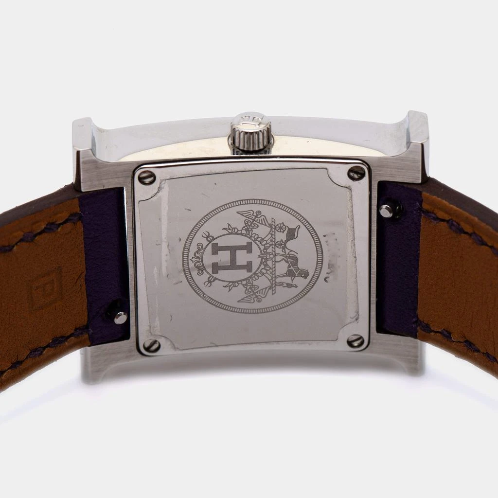 商品[二手商品] Hermes|Hermes White Stainless Steel Leather Heure H HH1.210 Women's Wristwatch 21 mm,价格¥12232,第4张图片详细描述