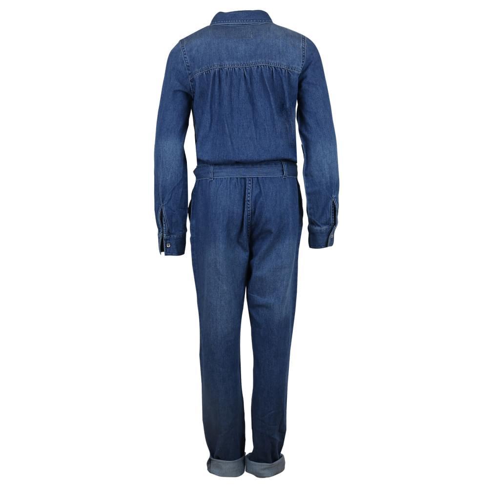 商品Levi's|Blue Denim Tie Waist Jumpsuit,价格¥308,第5张图片详细描述