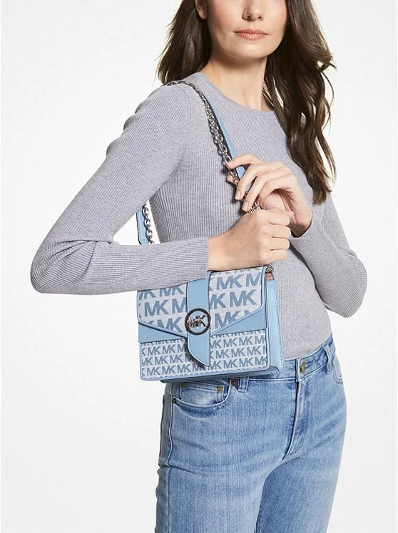 商品Michael Kors|Greenwich Small Logo Jacquard and Leather Crossbody Bag,价格¥1113,第4张图片详细描述