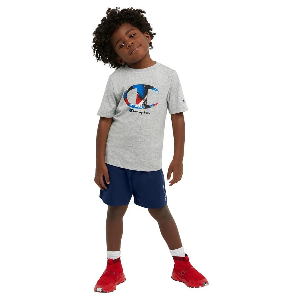 商品CHAMPION|Little Boys Shorts Sleeve T-shirt with Screenprint Short, 2 Piece Set,价格¥96,第1张图片