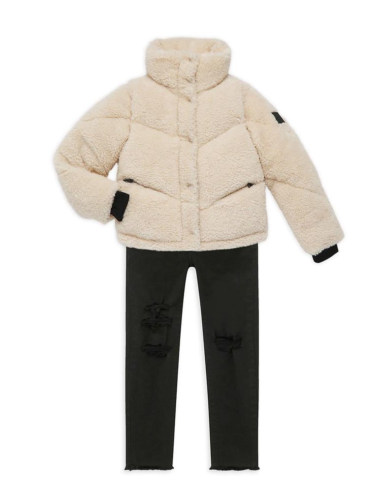 Girl's Sherpa Puffer Jacket商品第2张图片规格展示