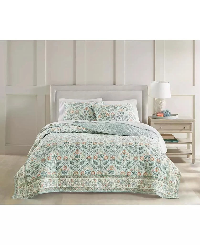 商品Charter Club|CLOSEOUT! Jacobean Border Cotton Quilt, King, Exclusively at Macy’s,价格¥681,第4张图片详细描述