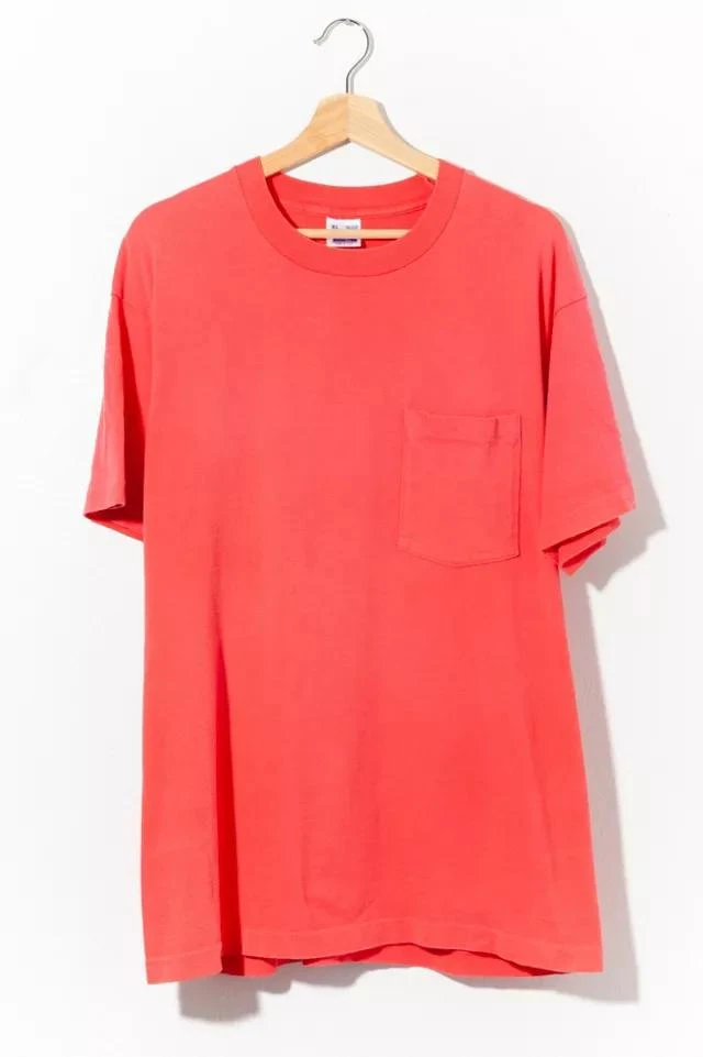 商品Urban Outfitters|Vintage 1990s Blank Single Stitch Pink Pocket Cotton T-Shirt,价格¥529,第1张图片