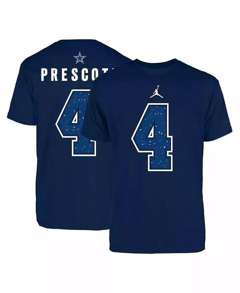 商品Jordan|Men's Dak Prescott Navy Dallas Cowboys Name and Number T-shirt,价格¥296,第1张图片