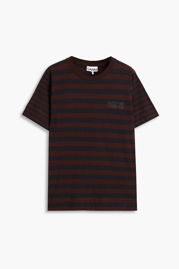 商品Ganni|Striped organic cotton-jersey T-shirt,价格¥315,第3张图片详细描述