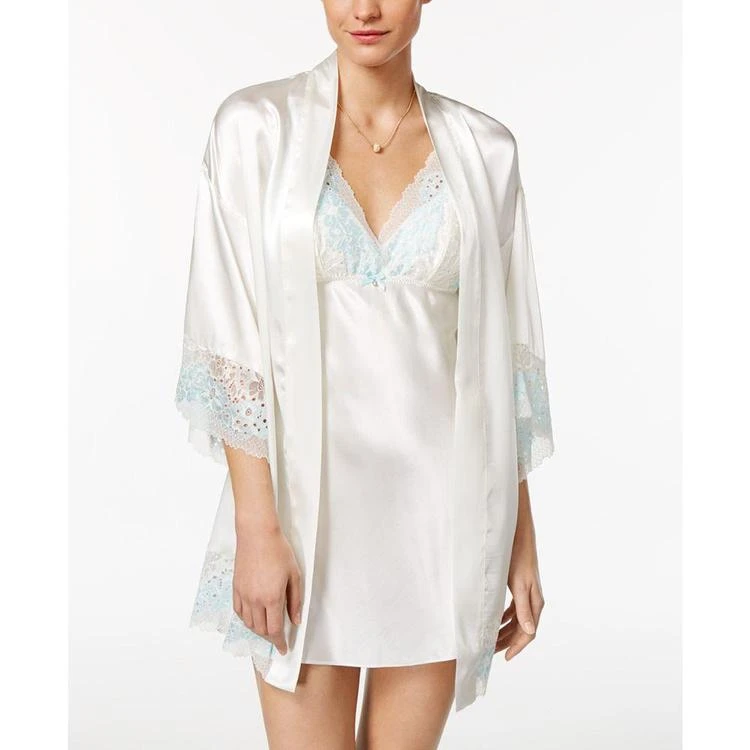 商品Flora Nikrooz|Adore Charmeuse and Lace Kimono Robe,价格¥382,第3张图片详细描述