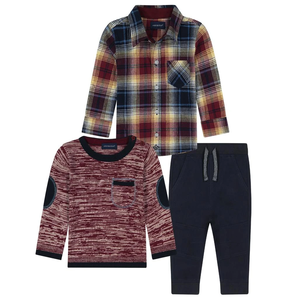 商品Andy & Evan|Boys Sweater, Shirt & Pants 3-Piece Set,价格¥384,第5张图片详细描述