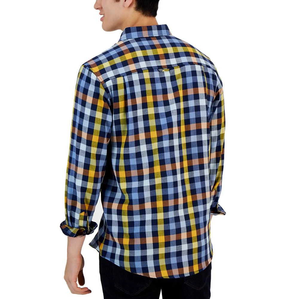 商品Club Room|Men's Simone Check Double Faced Woven Long-Sleeve Shirt, Created for Macy's,价格¥159,第2张图片详细描述