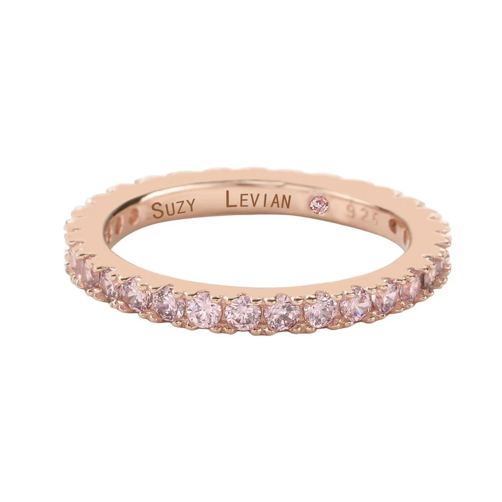 商品Suzy Levian|Rose Sterling Silver Thin Pink Cubic Zirconia Eternity Band,价格¥922,第2张图片详细描述