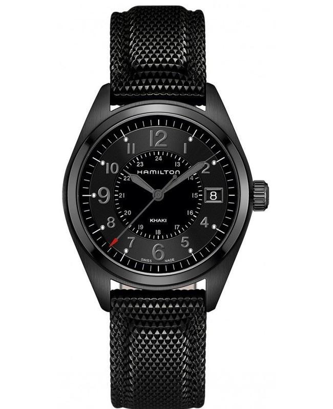 Hamilton Khaki Field Black Dial Black Rubber Strap Men's Watch H68401735商品第1张图片规格展示