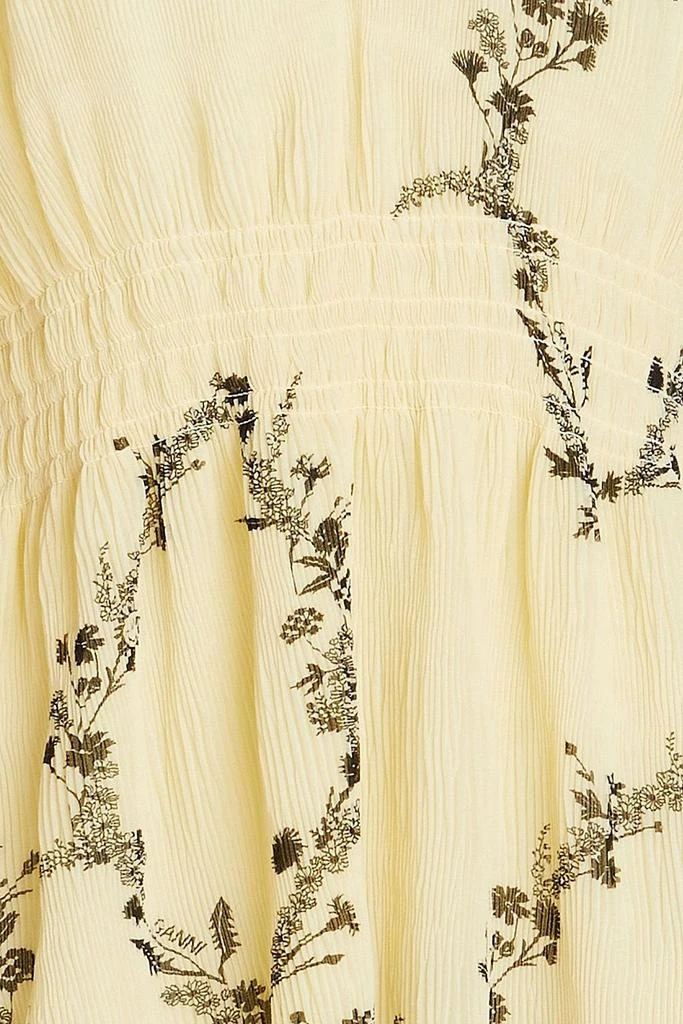 商品Ganni|Floral-print plissé-georgette mini dress,价格¥860,第4张图片详细描述
