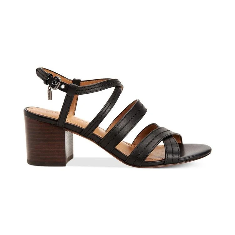 商品Coach|Terri Strappy Block-Heel Sandals,价格¥432,第3张图片详细描述