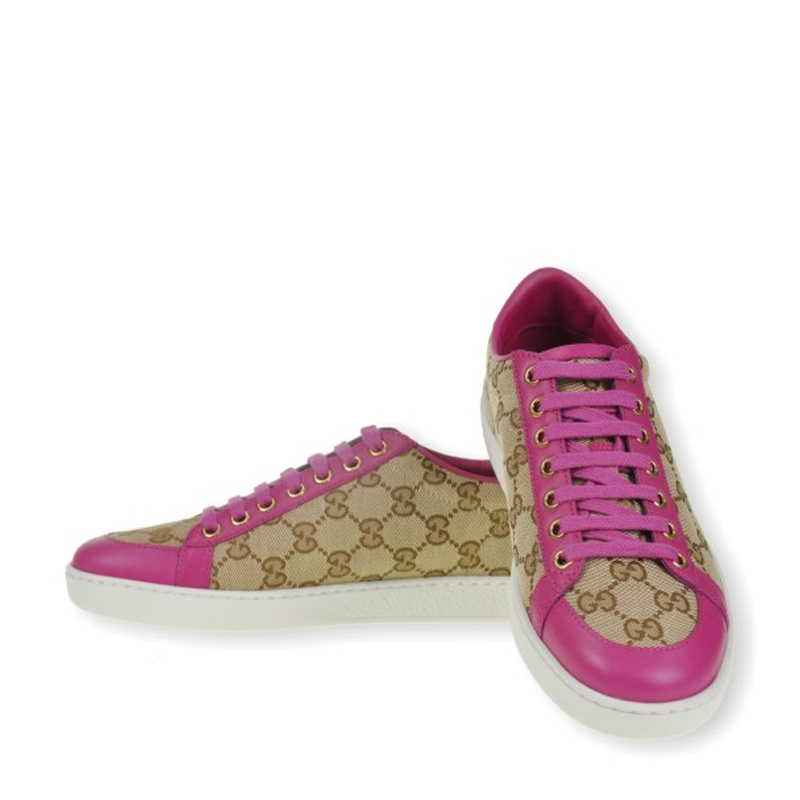 商品Gucci|GUCCI 女士布鲁克林原创GG帆布系带运动鞋 338883-FTAZ0-9766,价格¥3019,第1张图片