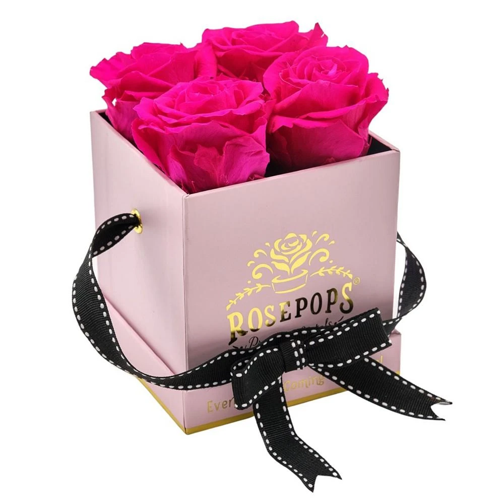 商品Rosepops|Pop-Up Fourget Me Not Raspberry Punch Real Roses, Box of 4,价格¥634,第4张图片详细描述