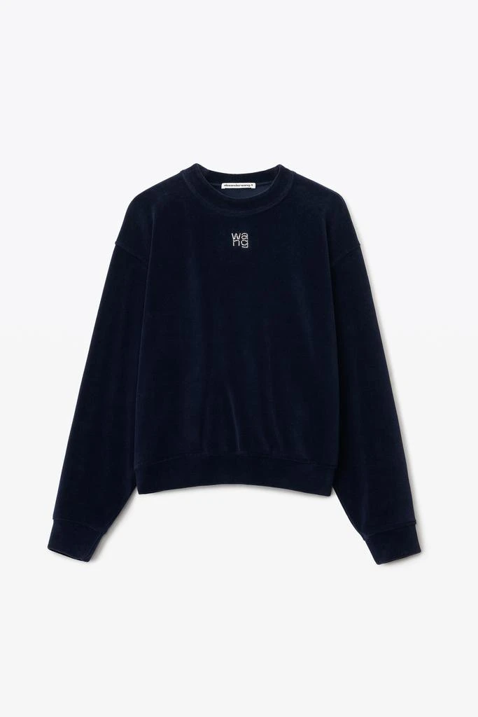 商品Alexander Wang|HOTFIX LOGO SWEATSHIRT IN VELOUR,价格¥1230,第3张图片详细描述