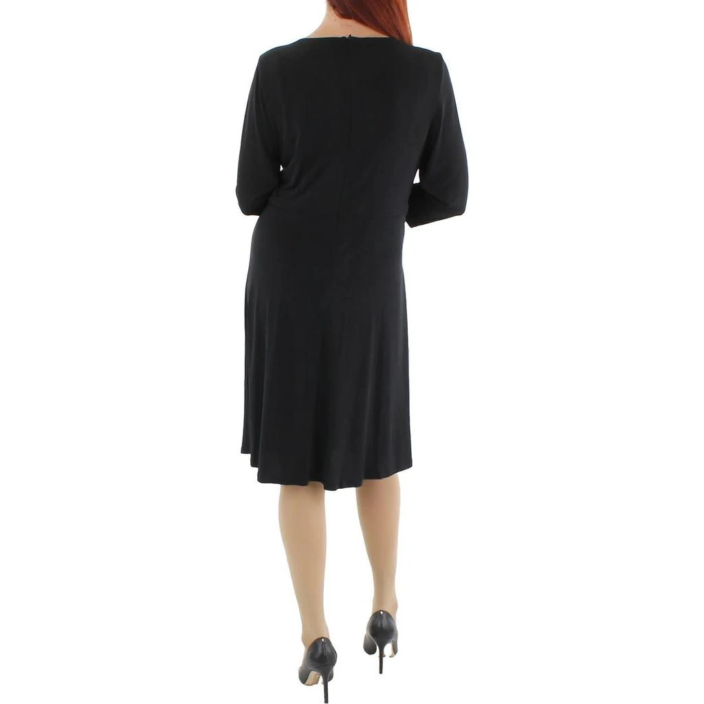 商品London Times|London Times Womens Petites Surplice Knee Wrap Dress,价格¥39,第2张图片详细描述