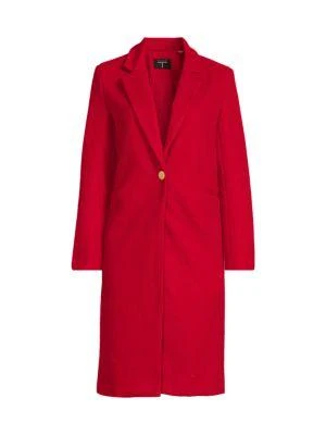 商品Tahari|Notch Collar Long Coat,价格¥397,第3张图片详细描述