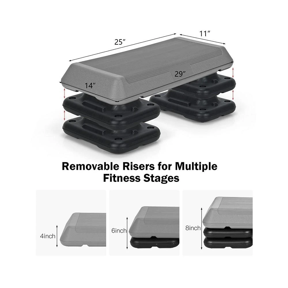 商品Costway|1pcs 29'' Adjustable Workout Fitness Aerobic Stepper Exercise Platform,价格¥343,第2张图片详细描述