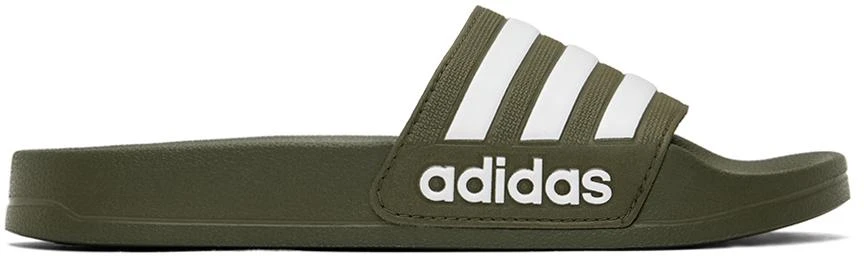 商品Adidas|绿色 Adilette 儿童拖鞋,价格¥206,第1张图片