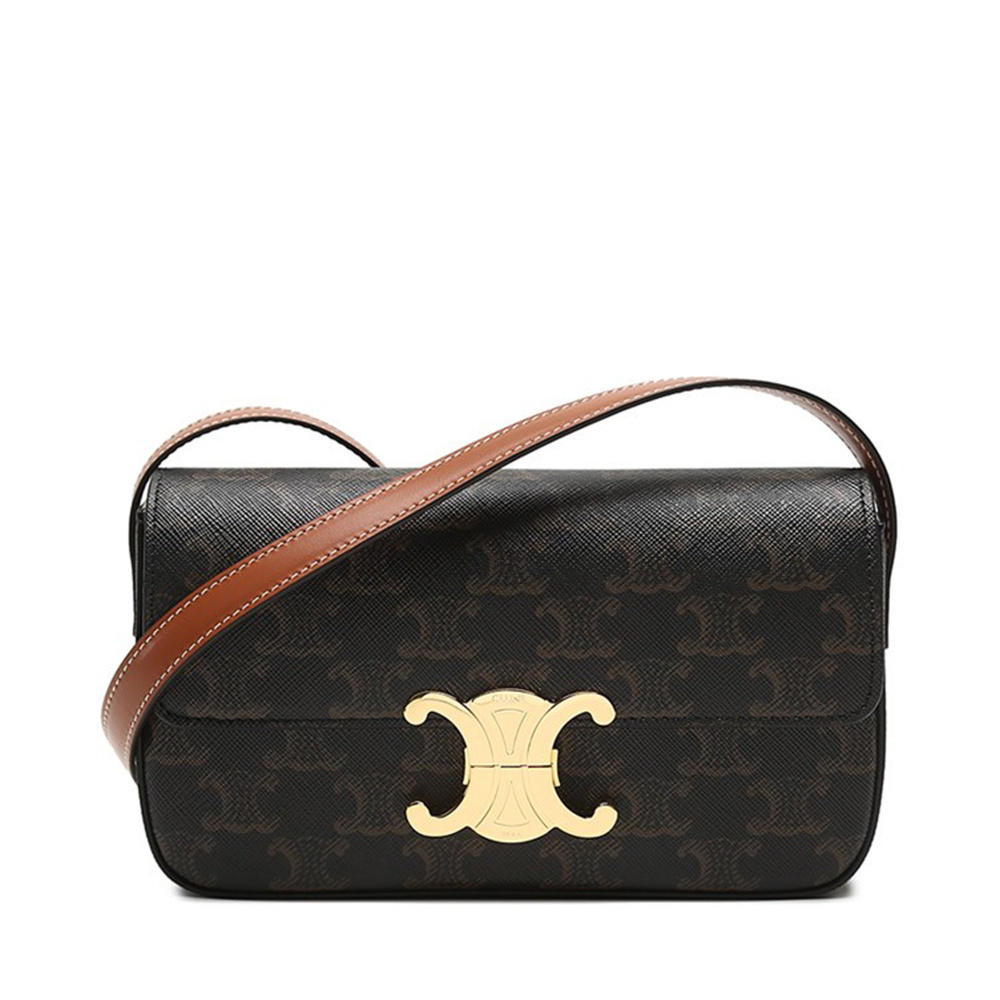 商品[国内直发] Celine|CELINE 194142-CUZ-04LU 女士棕褐色印花牛皮单肩包,价格¥20983,第1张图片