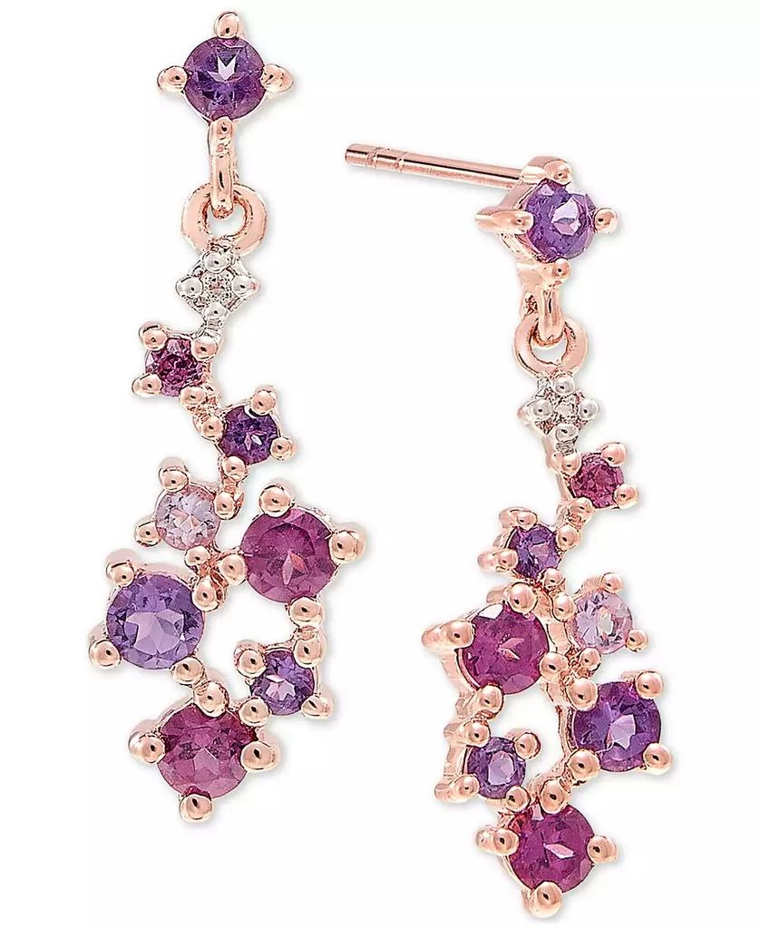 商品Macy's|Multi-Gemstone Cluster Drop Earrings (5/8 ct. t.w.) in 14k Gold-Plated Sterling Silver,价格¥842,第1张图片