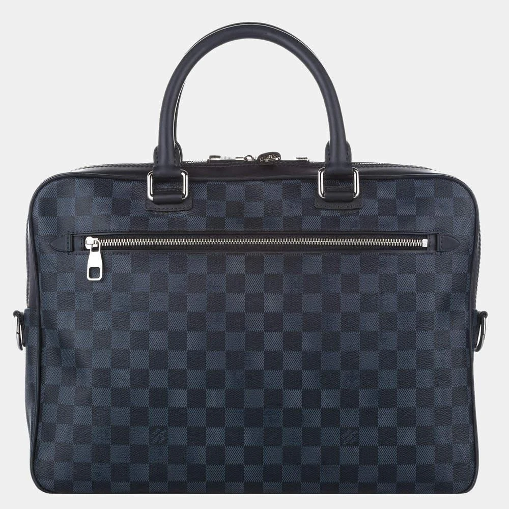 商品[二手商品] Louis Vuitton|Louis Vuitton Black/Blue Damier Graphite Porte Documents Business MM,价格¥13778,第1张图片