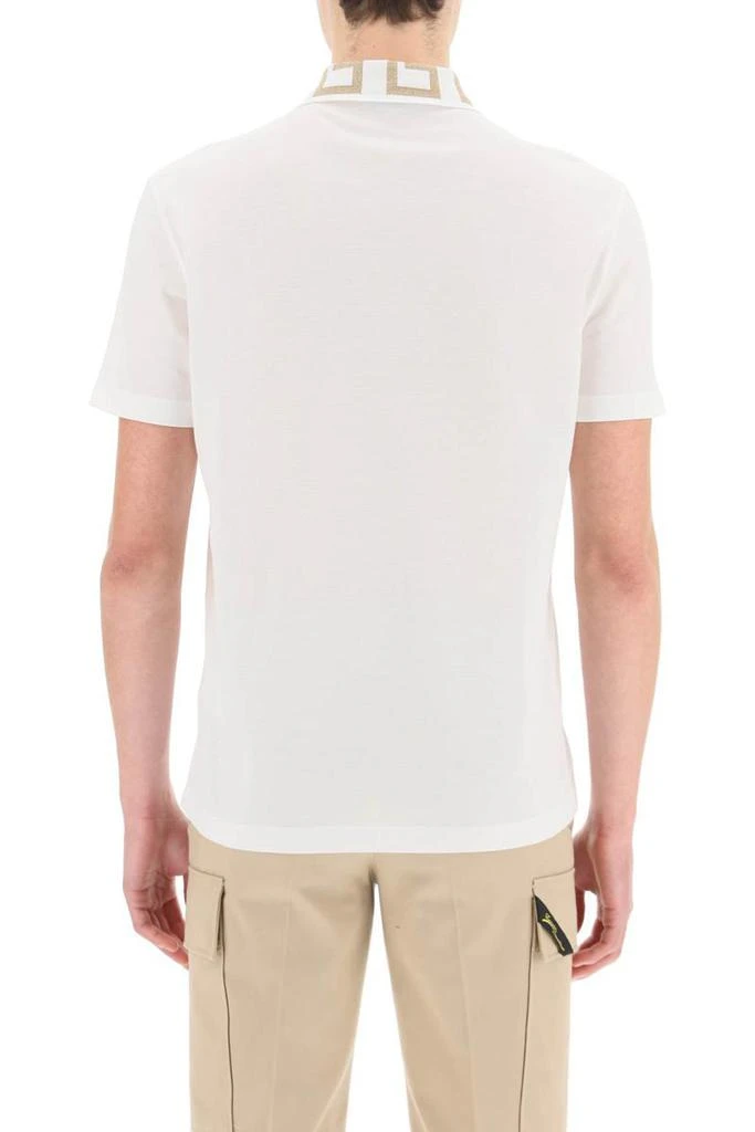 商品Versace|Versace taylor fit polo shirt with greca collar,价格¥2852,第3张图片详细描述