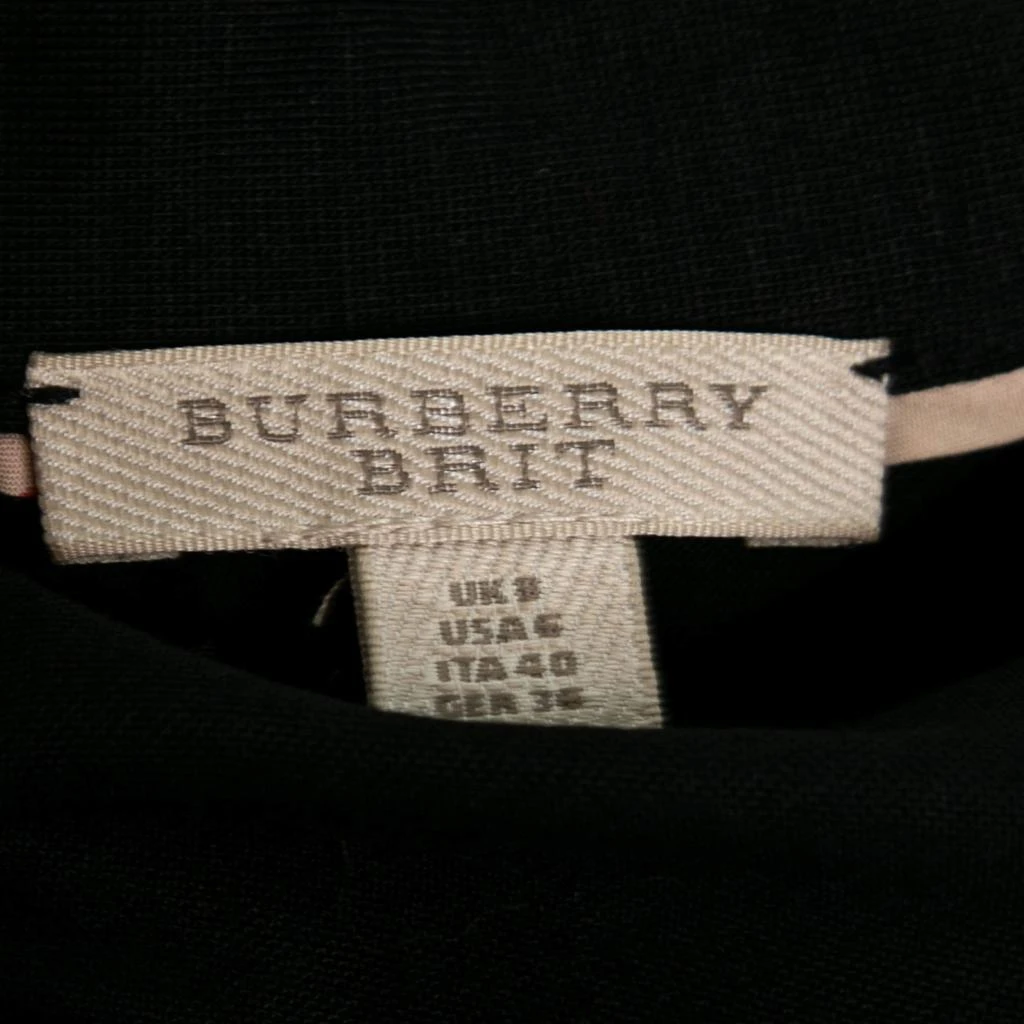 商品[二手商品] Burberry|Burberry Brit Black Cotton Button Front Zip Embellished Midi Dress S,价格¥1007,第4张图片详细描述