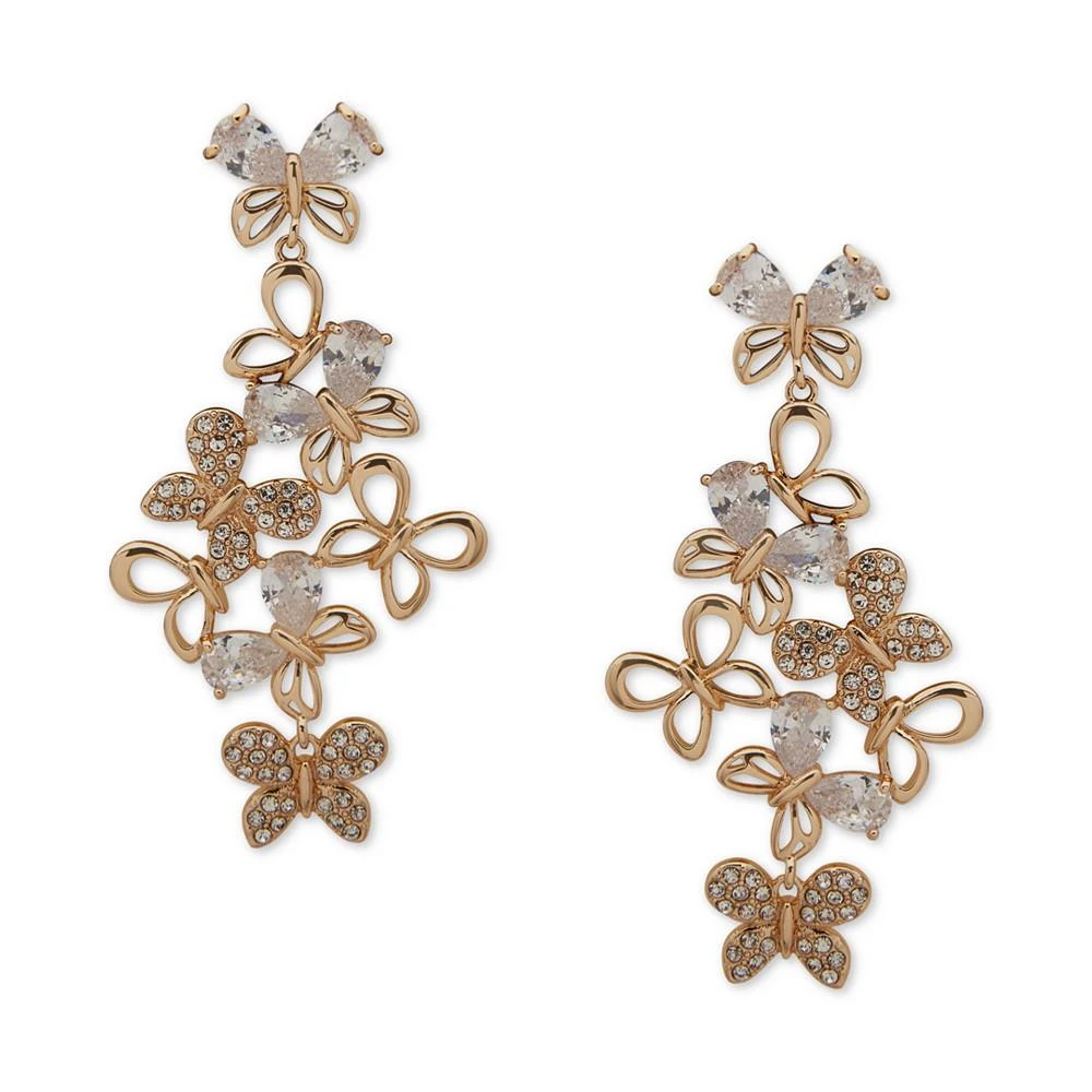 商品Anne Klein|Gold-Tone Crystal Butterfly Chandelier Drop Earrings,价格¥132,第1张图片