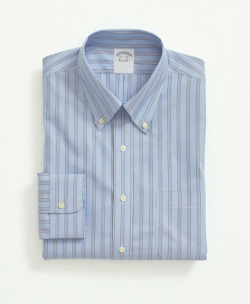 商品Brooks Brothers|Stretch Supima® Cotton Non-Iron Pinpoint Oxford Button-Down Collar, BB#1 Rep Stripe Dress Shirt,价格¥469,第3张图片详细描述