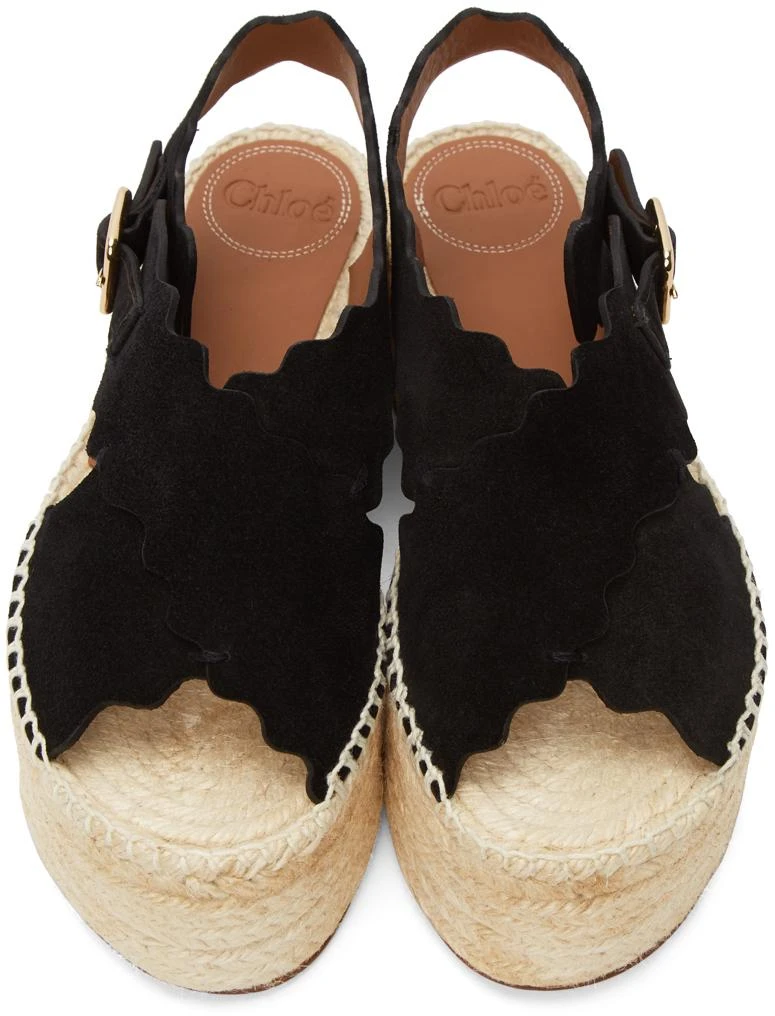 商品Chloé|Black Suede Lauren Espadrilles Platform Sandals,价格¥1922,第5张图片详细描述