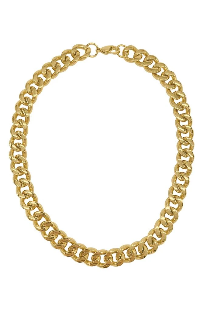 商品ADORNIA|Water Resistant 14K Gold Plated Curb Chain Necklace,价格¥263,第1张图片