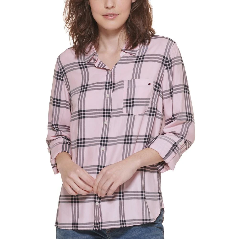 商品Tommy Hilfiger|Plaid Utility Shirt, Created for Macy's,价格¥157,第1张图片