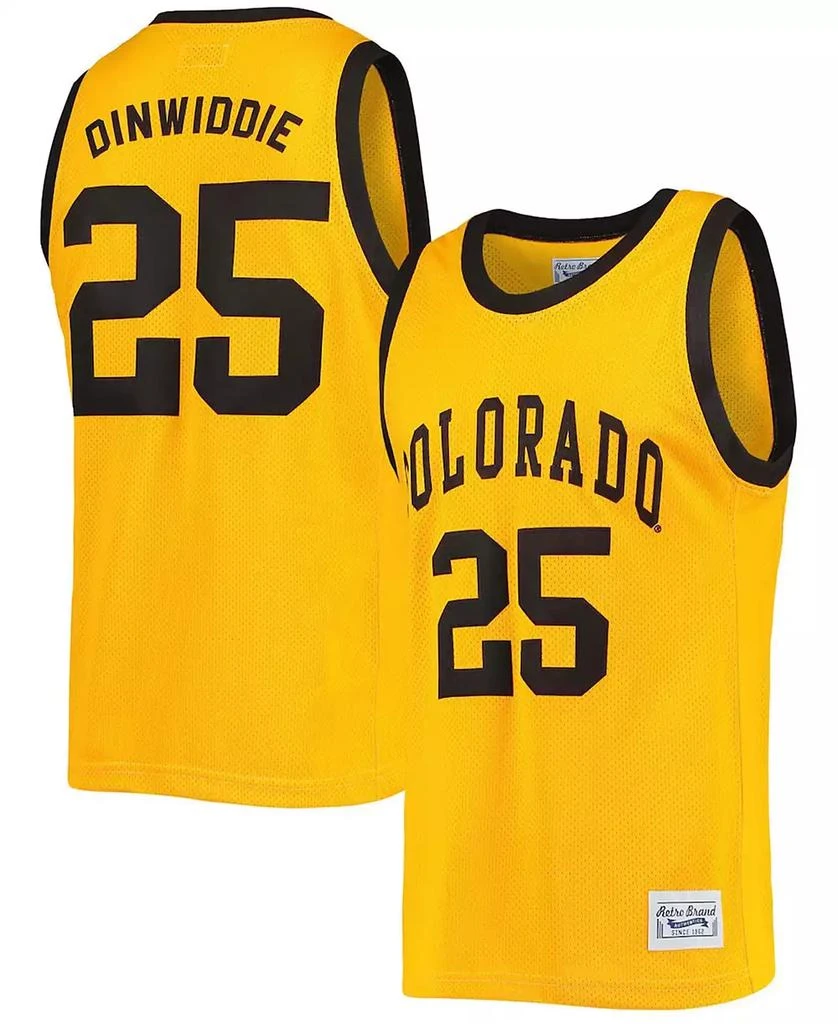 商品The Original Retro Brand|Men's Spencer Dinwiddie Gold Colorado Buffaloes Commemorative Classic Basketball Jersey,价格¥692,第4张图片详细描述