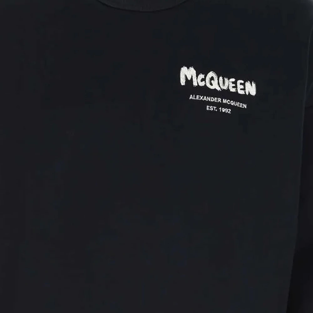 ALEXANDER MCQUEEN 男士黑色徽标印花棉质卫衣 671947-QSX56-4100 商品