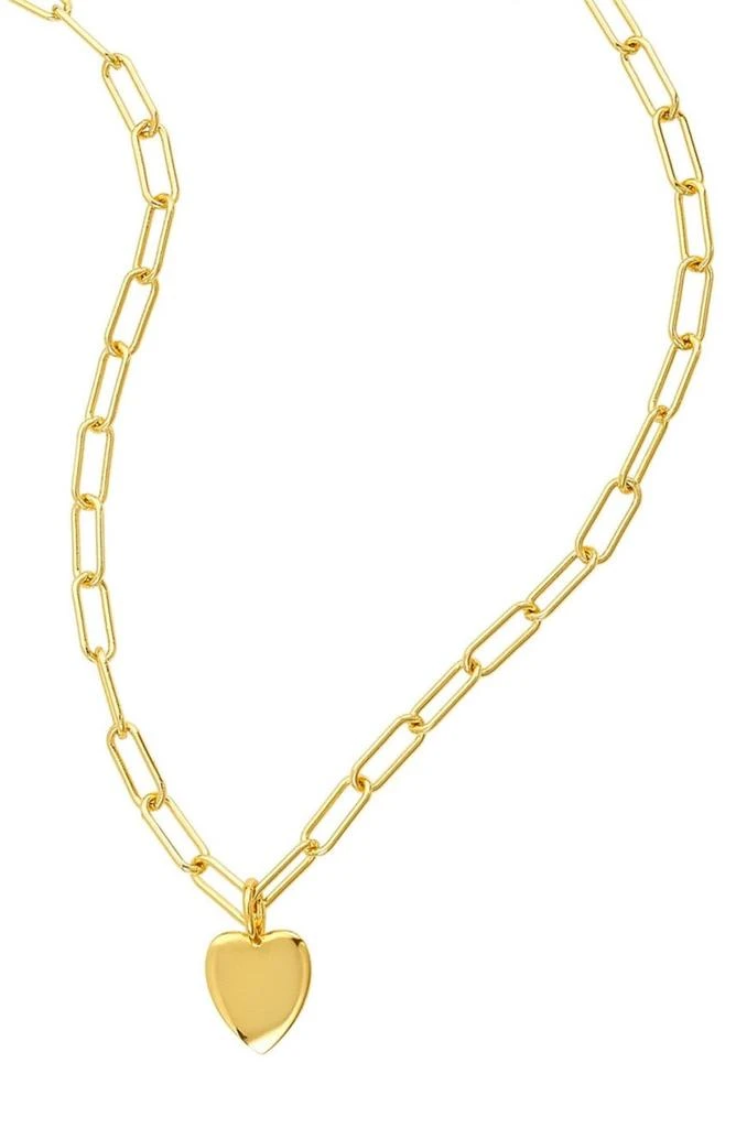 商品ADORNIA|14K Gold Plated Paperclip Chain Heart Pendant Necklace,价格¥151,第1张图片