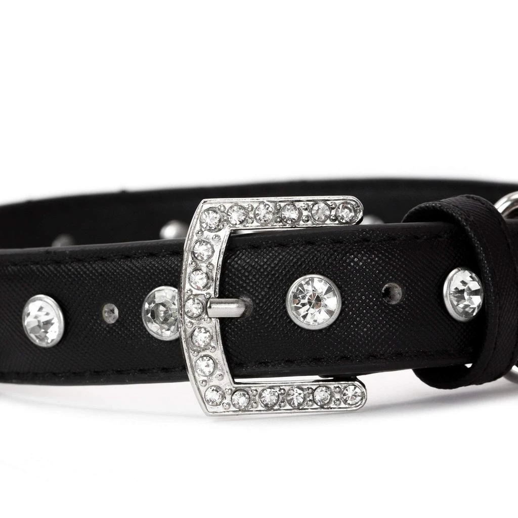 商品Vanderpump Pets|Designer Diamond and Bone Leatherette Collar - S,价格¥269,第3张图片详细描述