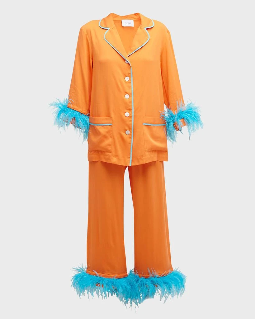 商品Sleeper|Cropped Feather-Trim Party Pajama Set,价格¥751,第2张图片详细描述