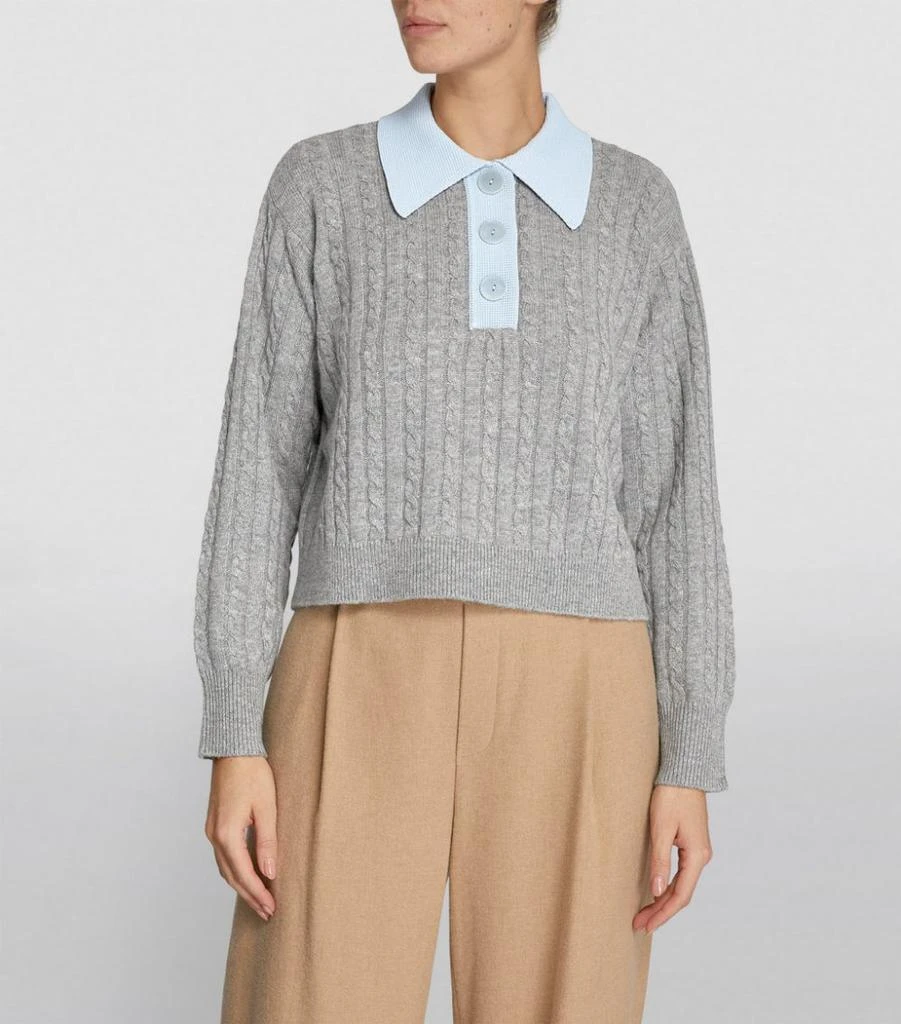 商品Sandro|Cable-Knit Cropped Sweater,价格¥1508,第3张图片详细描述