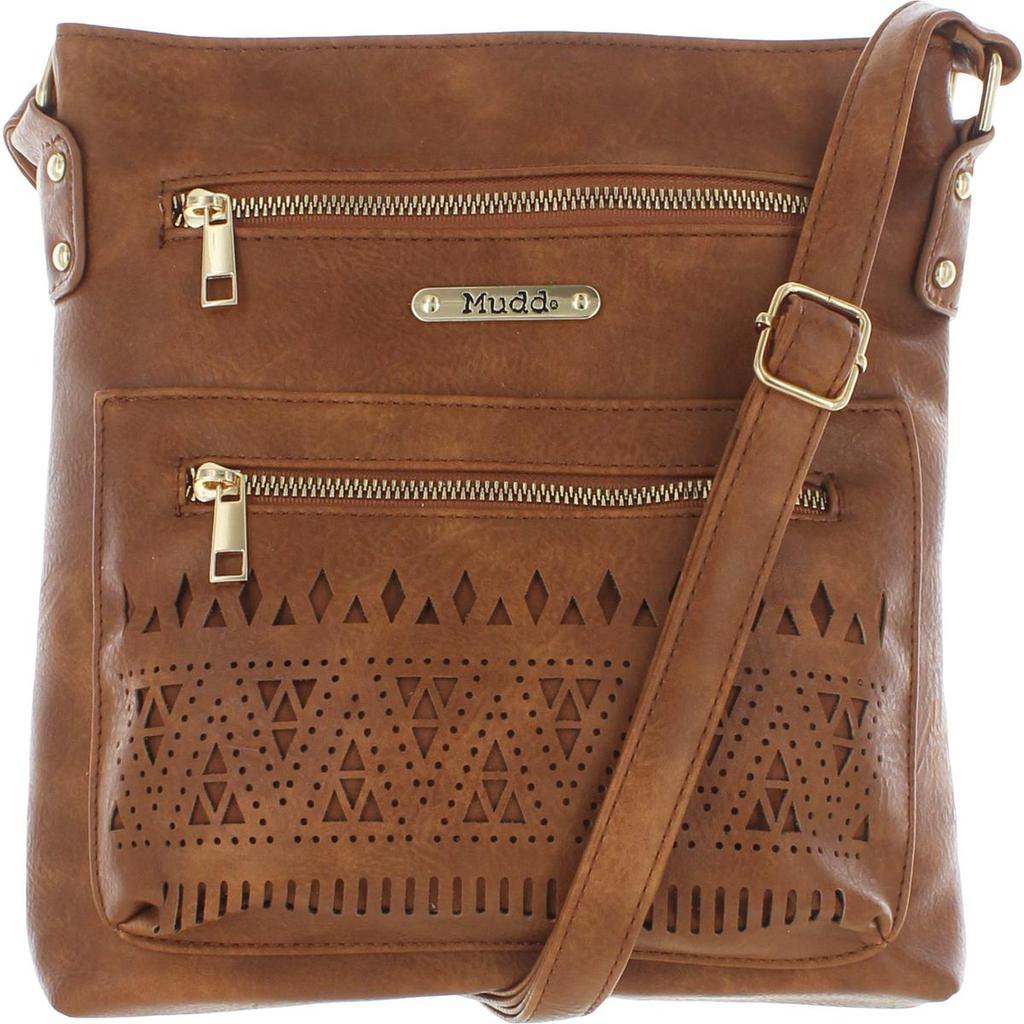 Mudd Women's Faux Leather Signature Lasercut Crossbody Handbag商品第2张图片规格展示