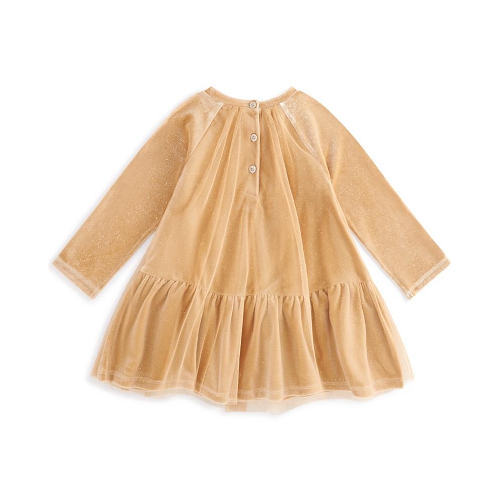 Baby Girls Velour & Tulle Dress, Created for Macy's商品第2张图片规格展示