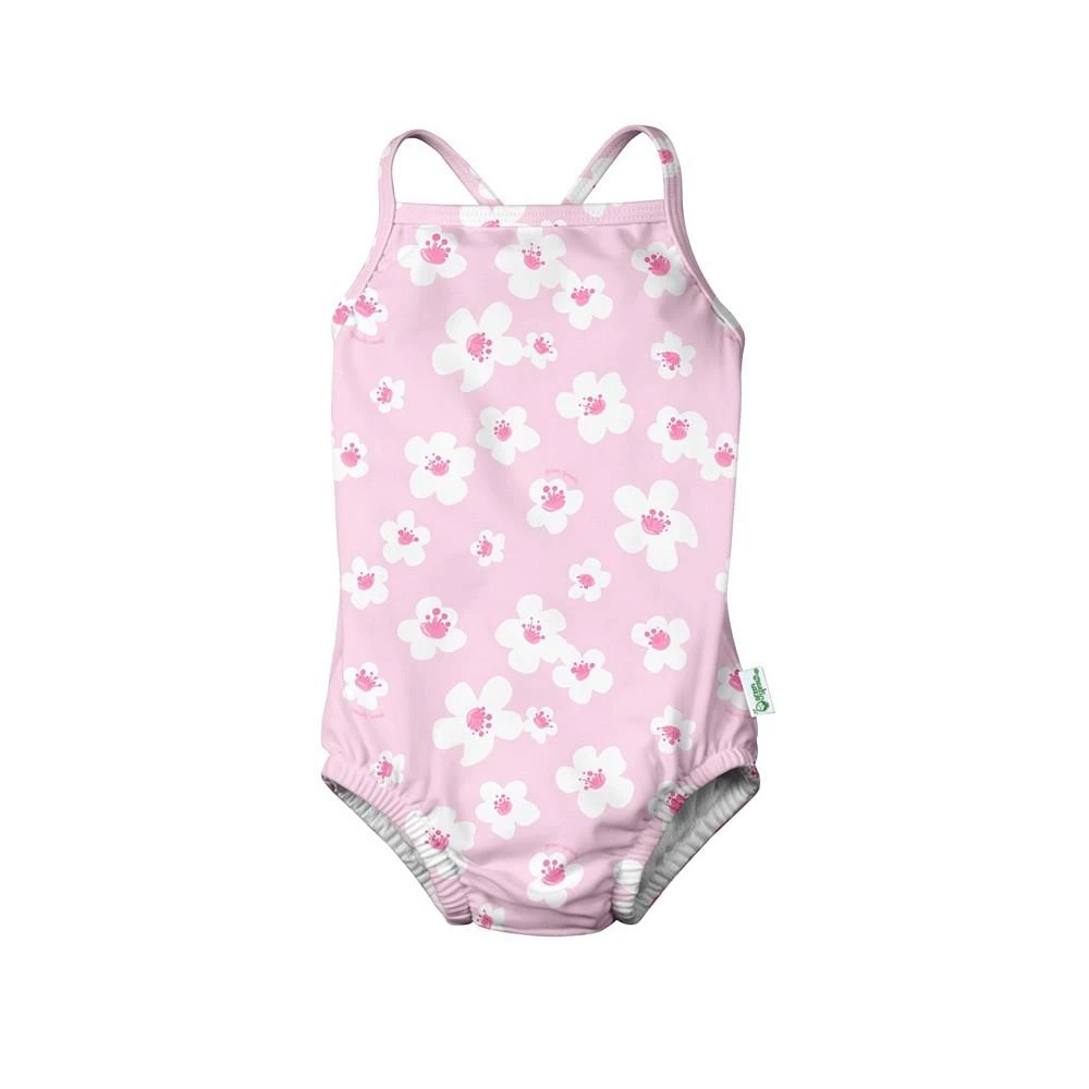 商品green sprouts|i play. Baby Girls One Piece Classic Swimsuit with Built-In Reusable Swim Diaper,价格¥225,第1张图片