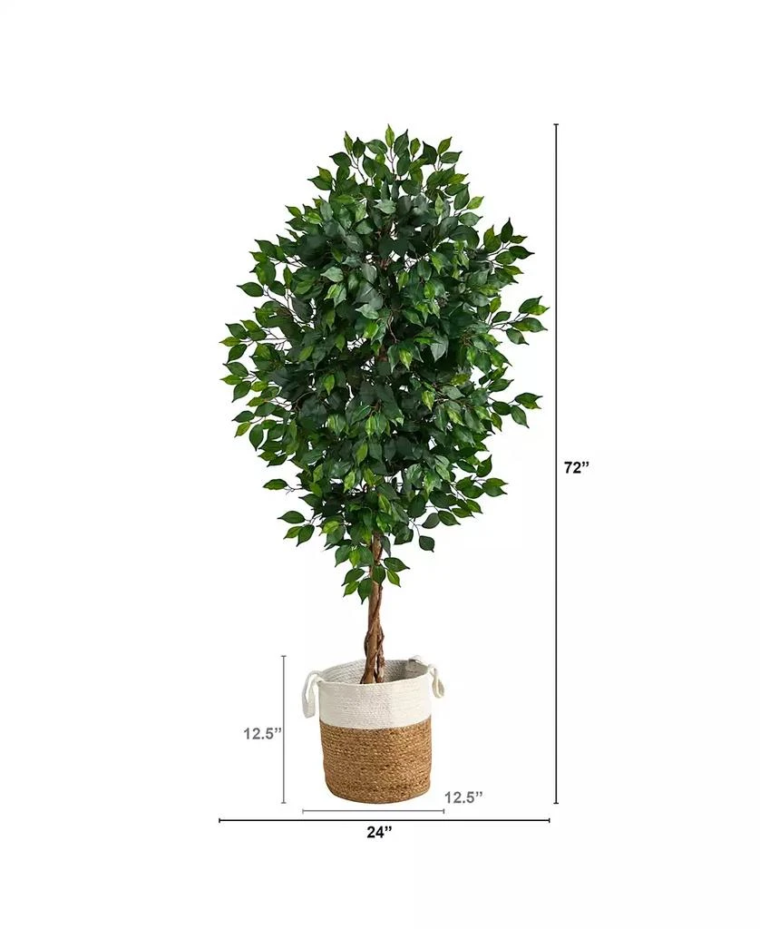 商品NEARLY NATURAL|6' Ficus Artificial Tree with Natural Trunk in Planter,价格¥895,第2张图片详细描述