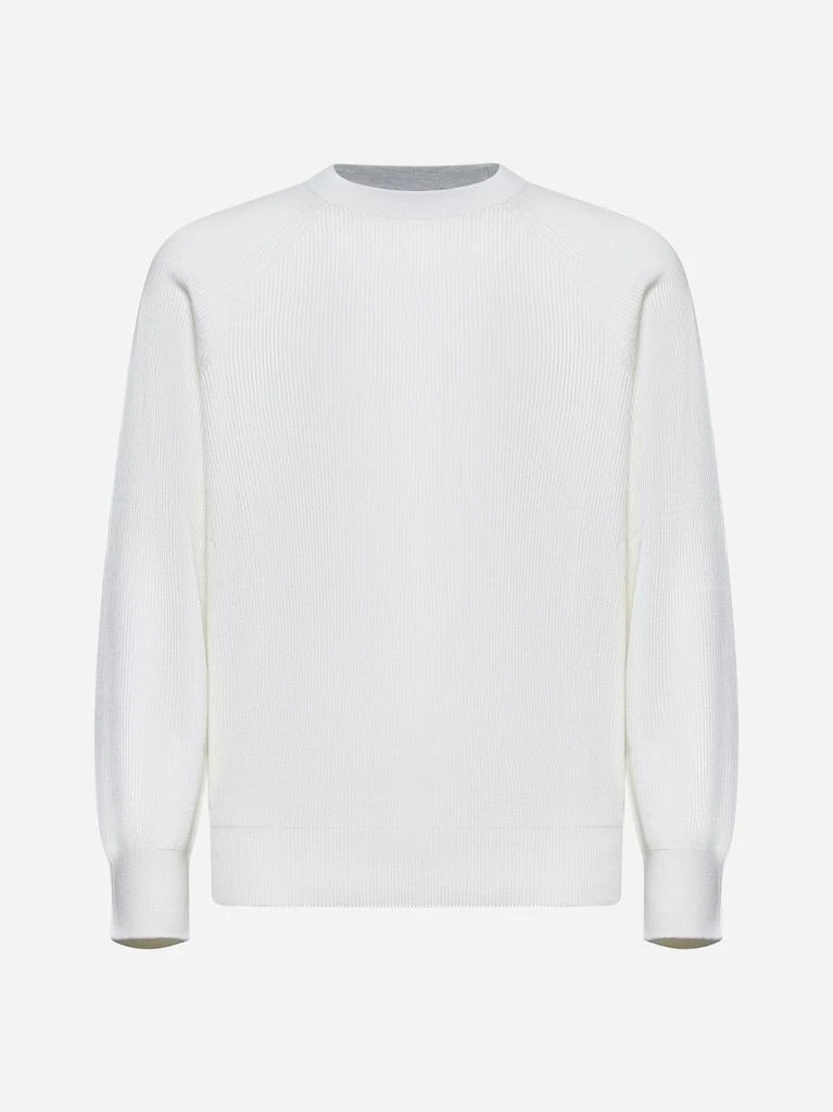 商品Brunello Cucinelli|Ivory cotton crewneck sweater,价格¥7597,第1张图片